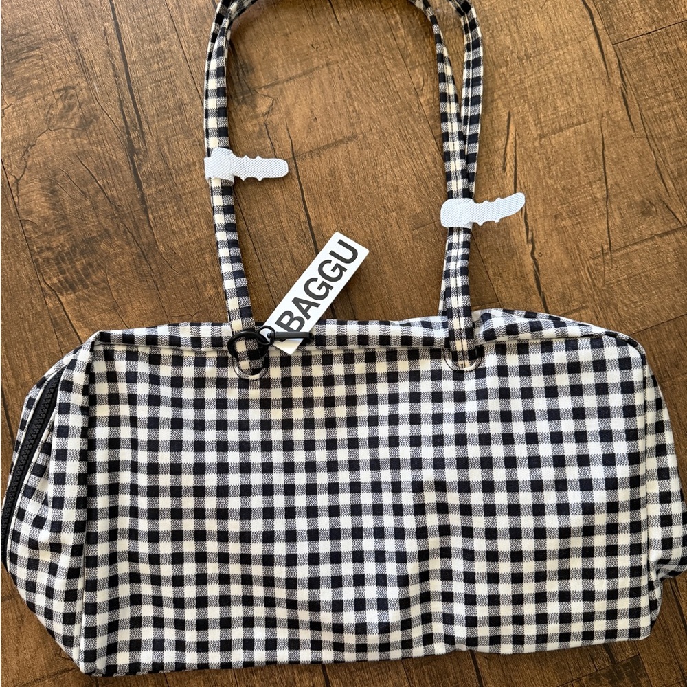 BAGGU Medium Bowler Bag Gingham